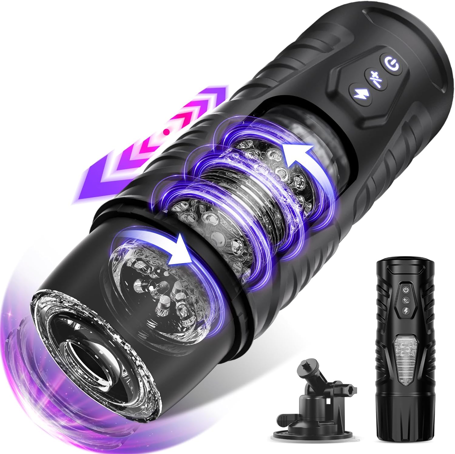 Automatic Male Masturbator Sex Toys for Men - Adult Toy Male Sex Toys with 7 Thrusting  7 Rotating Modes,Hands Free Pocket Pussy Sex Machine with Visual Window  Suction Base Electric Penis Pump